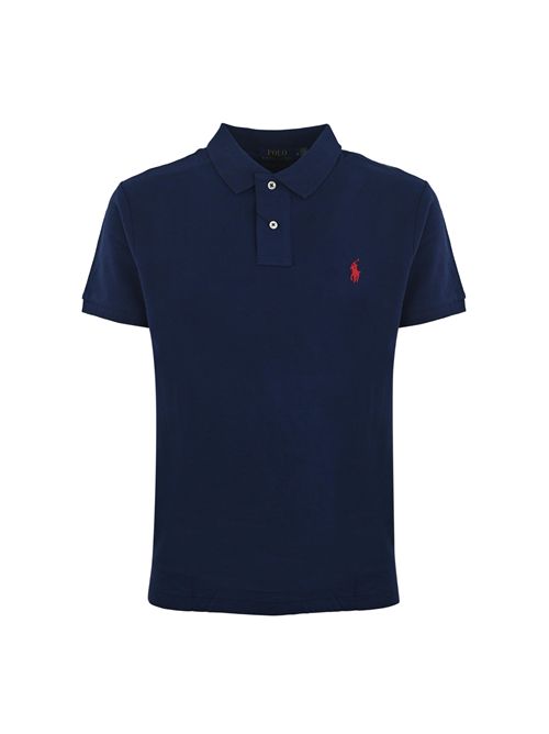 Polo due bottoni in cotone con logo navy POLO RALPH LAUREN | 710795080007